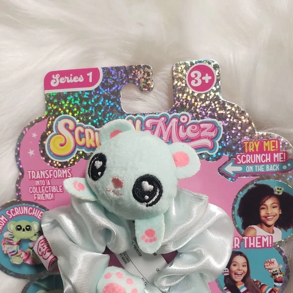 ScrunchMiez Ice Blue Cuzzy Bear Scrunchy Series 1
